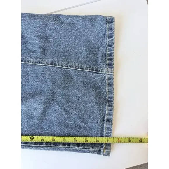 Habitual Blue Jeans Size 12/31 Women’s Whide Leg Cargo 35x31 Denim Relaxed - Picture 8 of 9
